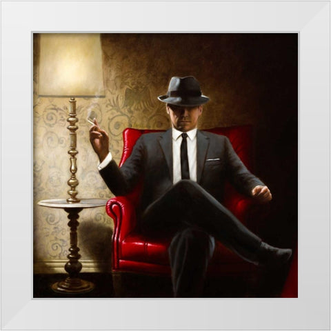Black Tie White Modern Wood Framed Art Print by Silver, John