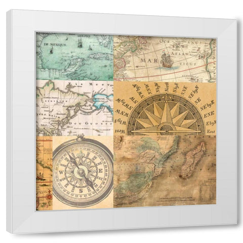 Cahiers de voyage III White Modern Wood Framed Art Print by Joannoo