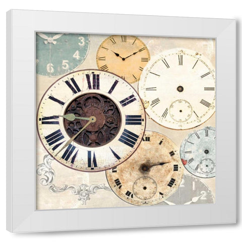 Timepieces I White Modern Wood Framed Art Print by Joannoo