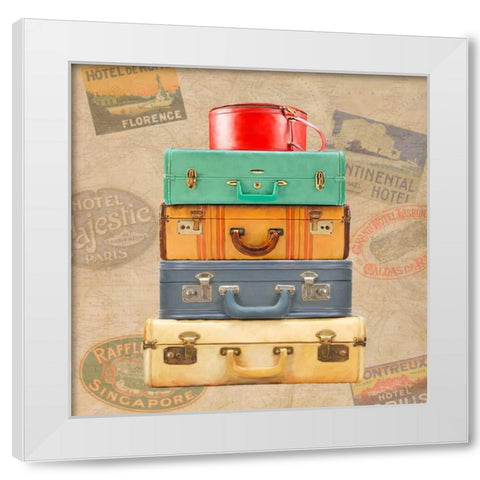 Bagage Ã  man II White Modern Wood Framed Art Print by Joannoo