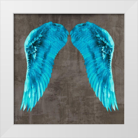 Angel Wings V White Modern Wood Framed Art Print by Joannoo