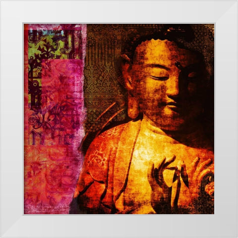 Gold Dream (detail) White Modern Wood Framed Art Print by Joannoo