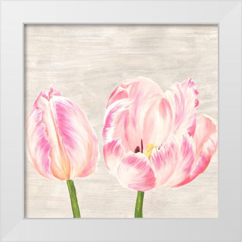 Classic Tulips I White Modern Wood Framed Art Print by Jenny, Thomlinson
