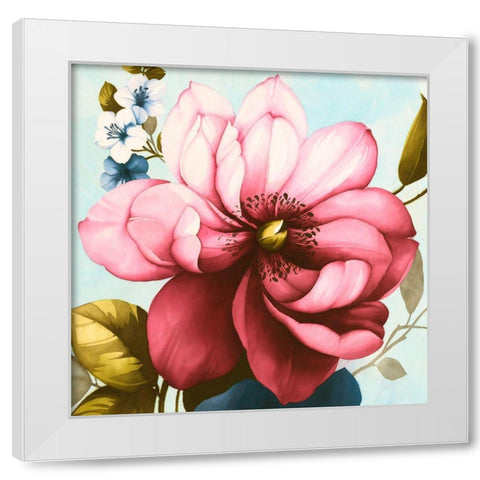 Purple Azaleas (detail) White Modern Wood Framed Art Print by Keiko, Rei