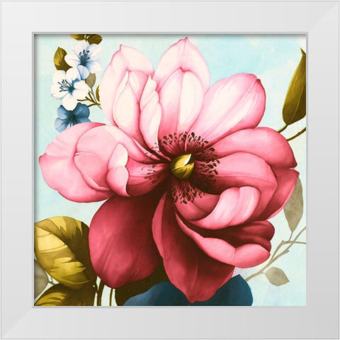 Purple Azaleas (detail) White Modern Wood Framed Art Print by Keiko, Rei