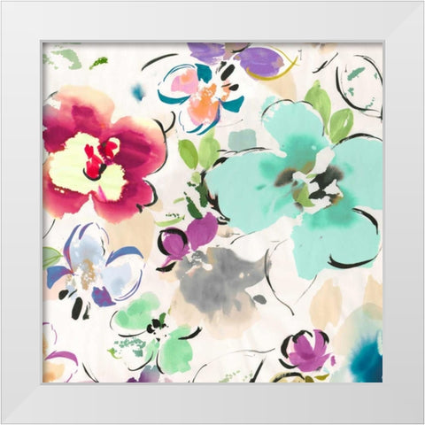 Floral Funk II White Modern Wood Framed Art Print by Parr, Kelly