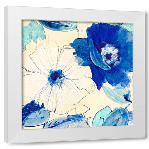 Toile Fleurs I White Modern Wood Framed Art Print by Kelly, Parr