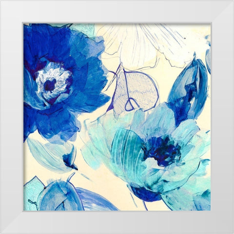 Toile Fleurs II White Modern Wood Framed Art Print by Kelly, Parr