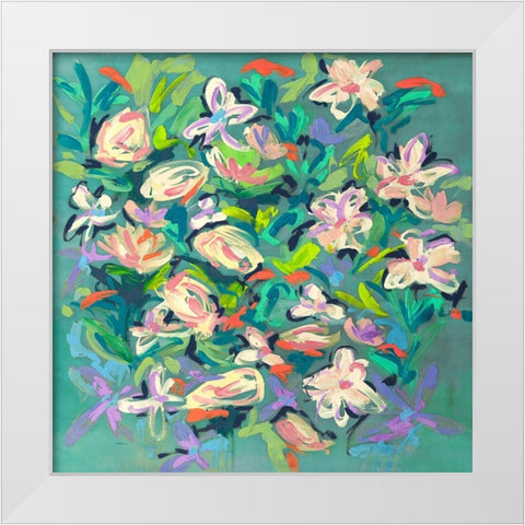 Waterlily Pond White Modern Wood Framed Art Print by Parr, Kelly