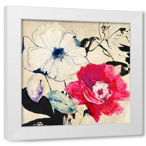 Colorful Floral Composition II (detail) White Modern Wood Framed Art Print by Parr, Kelly