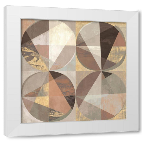 Terracotta and Gold White Modern Wood Framed Art Print by Kaj, Rama
