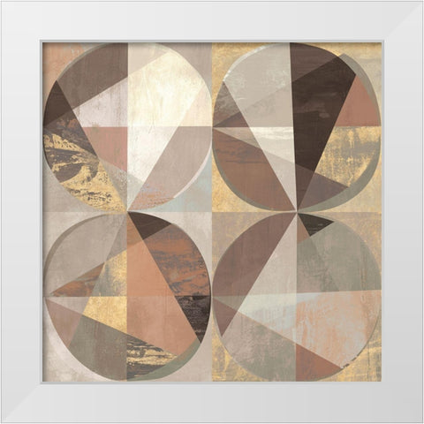 Terracotta and Gold White Modern Wood Framed Art Print by Kaj, Rama