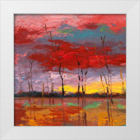 Tramonto sul bosco I White Modern Wood Framed Art Print by Lucas