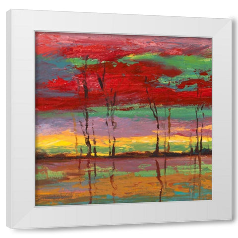 Tramonto sul bosco II White Modern Wood Framed Art Print by Lucas