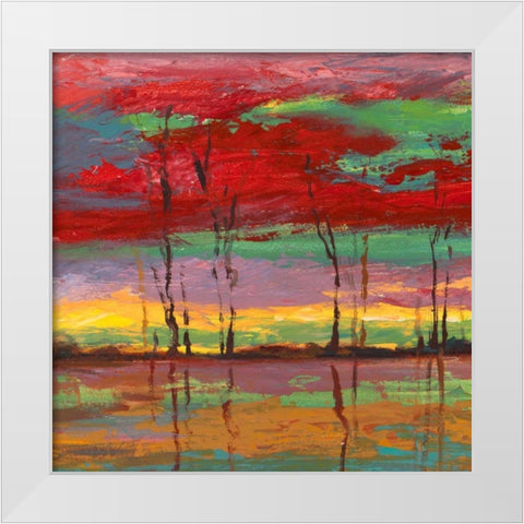 Tramonto sul bosco II White Modern Wood Framed Art Print by Lucas