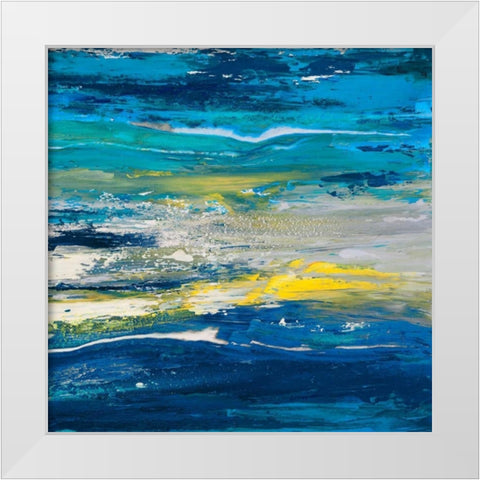 In volo sul mare II White Modern Wood Framed Art Print by Lucas