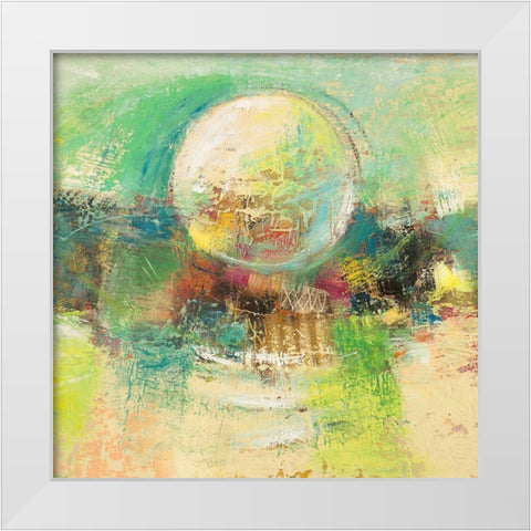 Luna smeraldo (detail) White Modern Wood Framed Art Print by Lucas