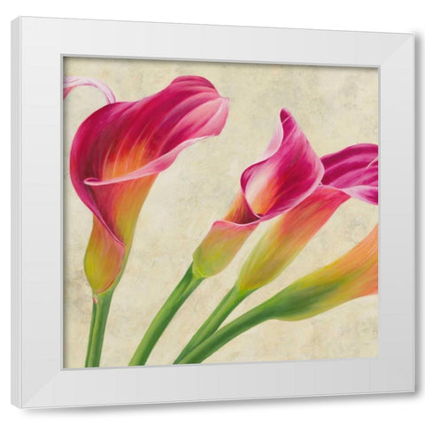 Calla parade White Modern Wood Framed Art Print by Villa, Luca