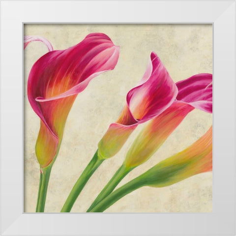 Calla parade White Modern Wood Framed Art Print by Villa, Luca