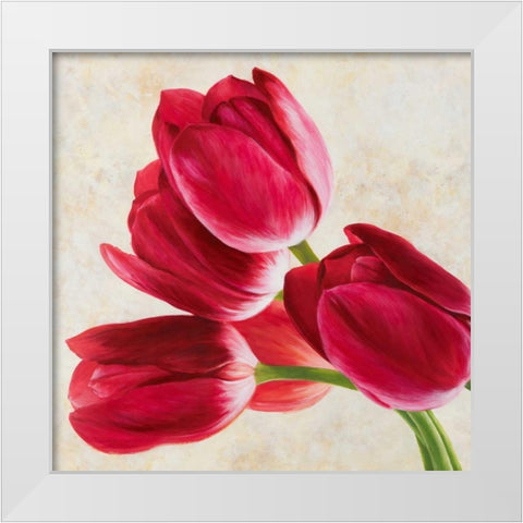 Tulip concerto White Modern Wood Framed Art Print by Villa, Luca