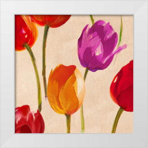 Tulip Funk (detail) White Modern Wood Framed Art Print by Villa, Luca