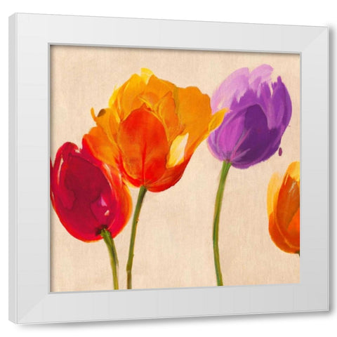 Tulips and Colors (detail) White Modern Wood Framed Art Print by Villa, Luca