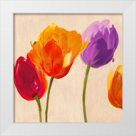 Tulips and Colors (detail) White Modern Wood Framed Art Print by Villa, Luca