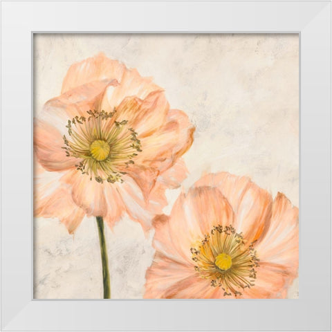 Poppies in Pink I White Modern Wood Framed Art Print by Luca, Villa
