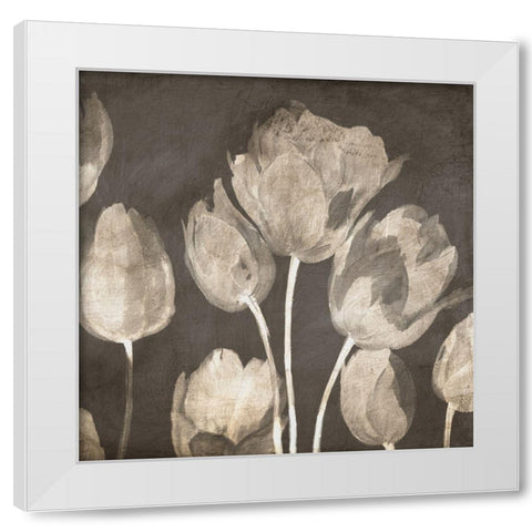 Washed Tulips II White Modern Wood Framed Art Print by Villa, Luca