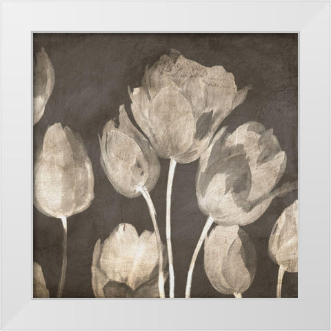 Washed Tulips II White Modern Wood Framed Art Print by Villa, Luca