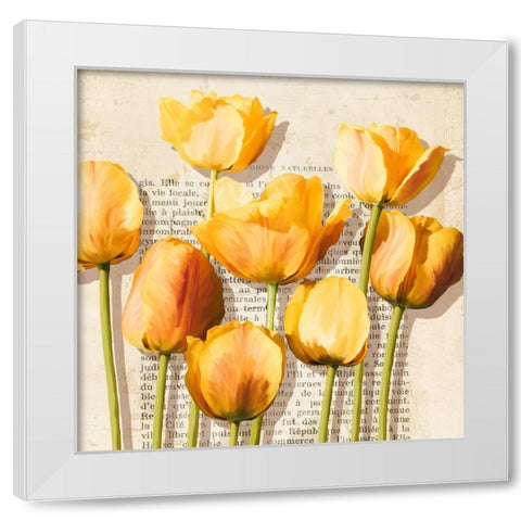 Histoires de Tulipes (detail) White Modern Wood Framed Art Print by Villa, Luca