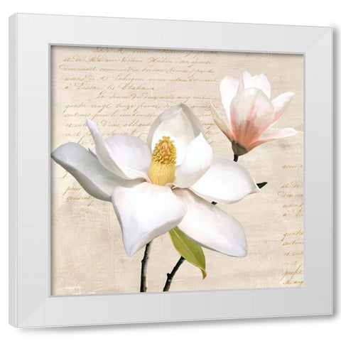 Ivory Magnolia_I White Modern Wood Framed Art Print by Villa, Luca
