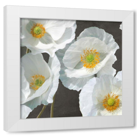 Poppies on Chalkboard I White Modern Wood Framed Art Print by Leonardo, Sanna