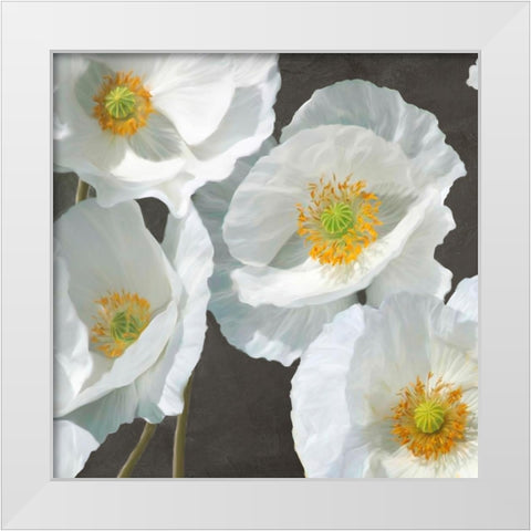 Poppies on Chalkboard I White Modern Wood Framed Art Print by Leonardo, Sanna