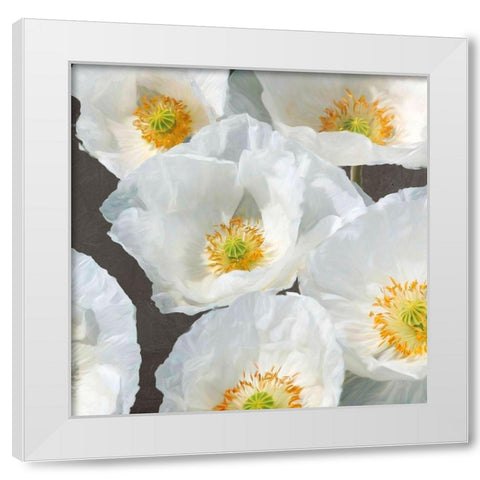 Poppies on Chalkboard II White Modern Wood Framed Art Print by Leonardo, Sanna