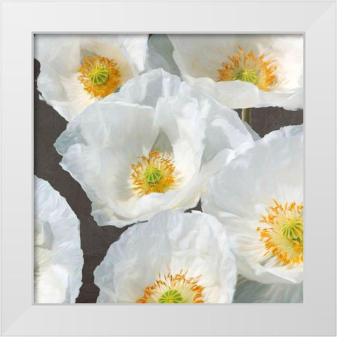 Poppies on Chalkboard II White Modern Wood Framed Art Print by Leonardo, Sanna