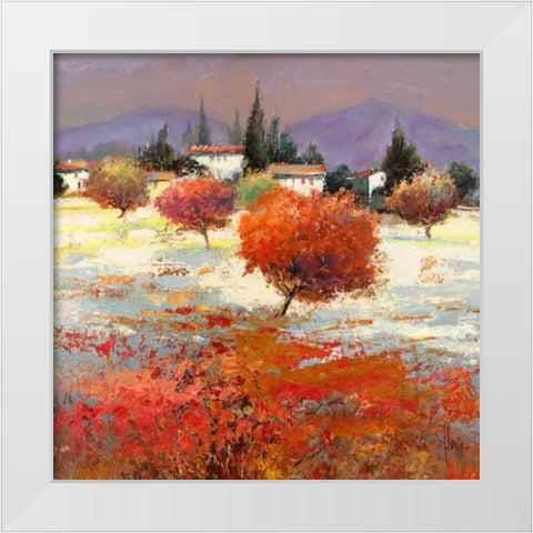 Dolci colline White Modern Wood Framed Art Print by Florio, Luigi