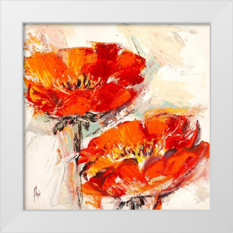 Papaveri dorati White Modern Wood Framed Art Print by Florio, Luigi