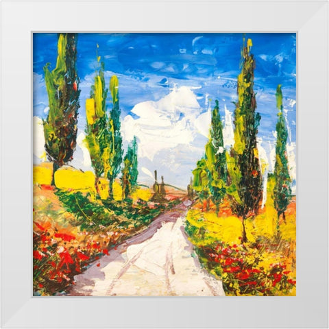 Strada toscana White Modern Wood Framed Art Print by Florio, Luigi