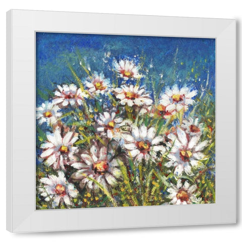 Campo di margherite White Modern Wood Framed Art Print by Florio, Luigi