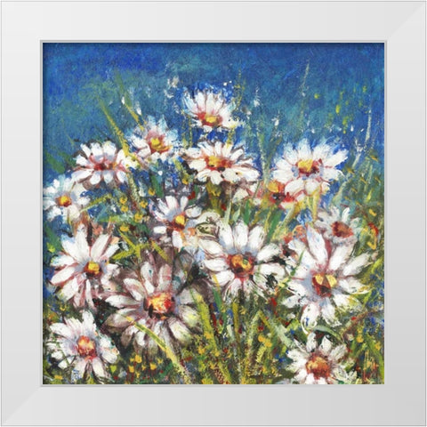 Campo di margherite White Modern Wood Framed Art Print by Florio, Luigi