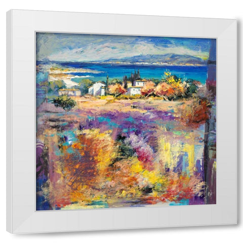 Costa mediterranea White Modern Wood Framed Art Print by Florio, Luigi