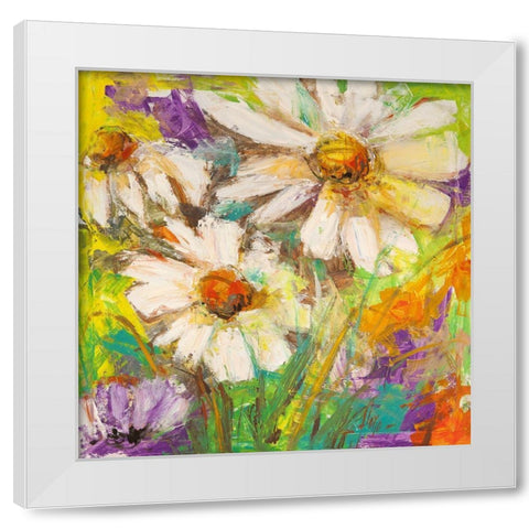 Margherite in fiore White Modern Wood Framed Art Print by Luigi, Florio
