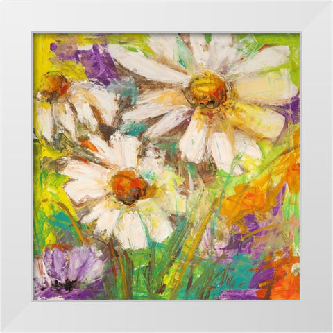 Margherite in fiore White Modern Wood Framed Art Print by Luigi, Florio