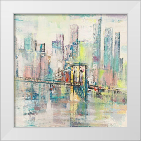 Mattino a Manhattan (detail) White Modern Wood Framed Art Print by Florio, Luigi