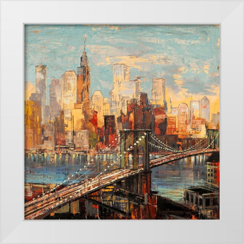 Sera su Manhattan White Modern Wood Framed Art Print by Florio, Luigi