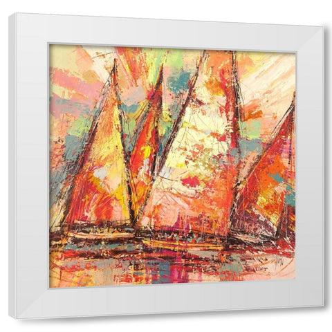 Vele nelloceano White Modern Wood Framed Art Print by Florio, Luigi