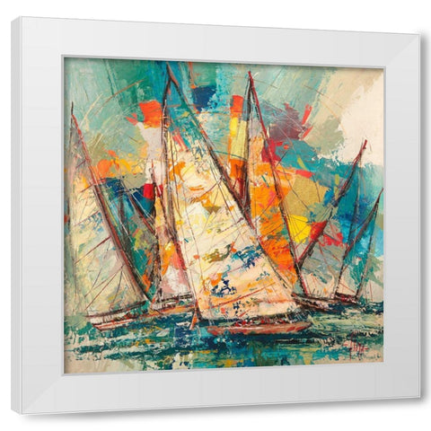 Regata sulloceano White Modern Wood Framed Art Print by Florio, Luigi