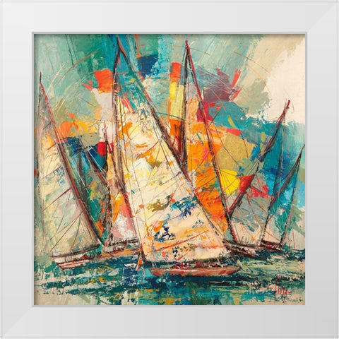Regata sulloceano White Modern Wood Framed Art Print by Florio, Luigi