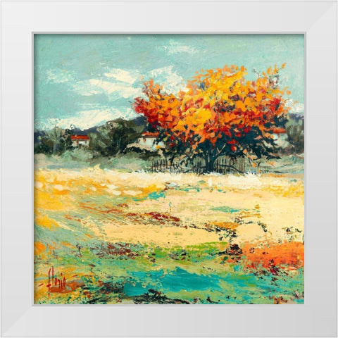 Campagna in estate I White Modern Wood Framed Art Print by Florio, Luigi